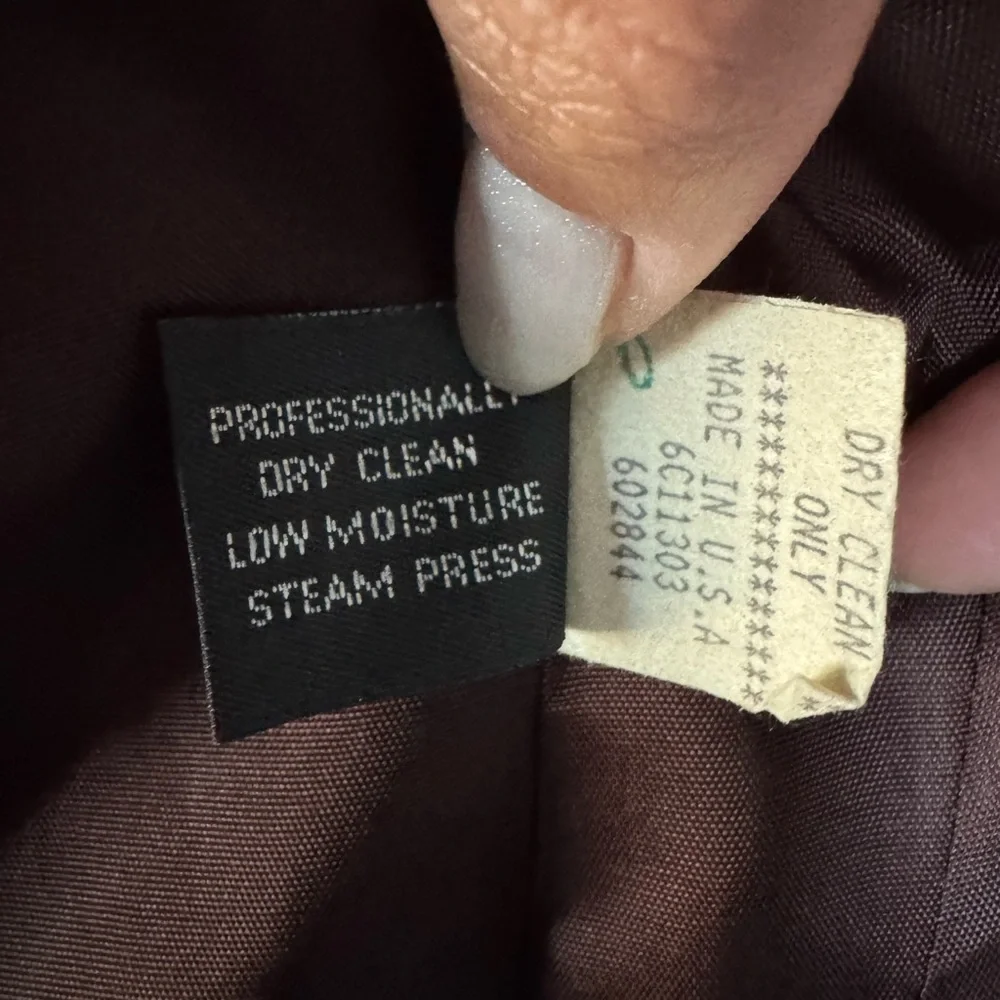 Vintage Moschery Academia Preppy Chocolate Brown Double-Breasted 100% Wool Coat - Picture 7 of 15